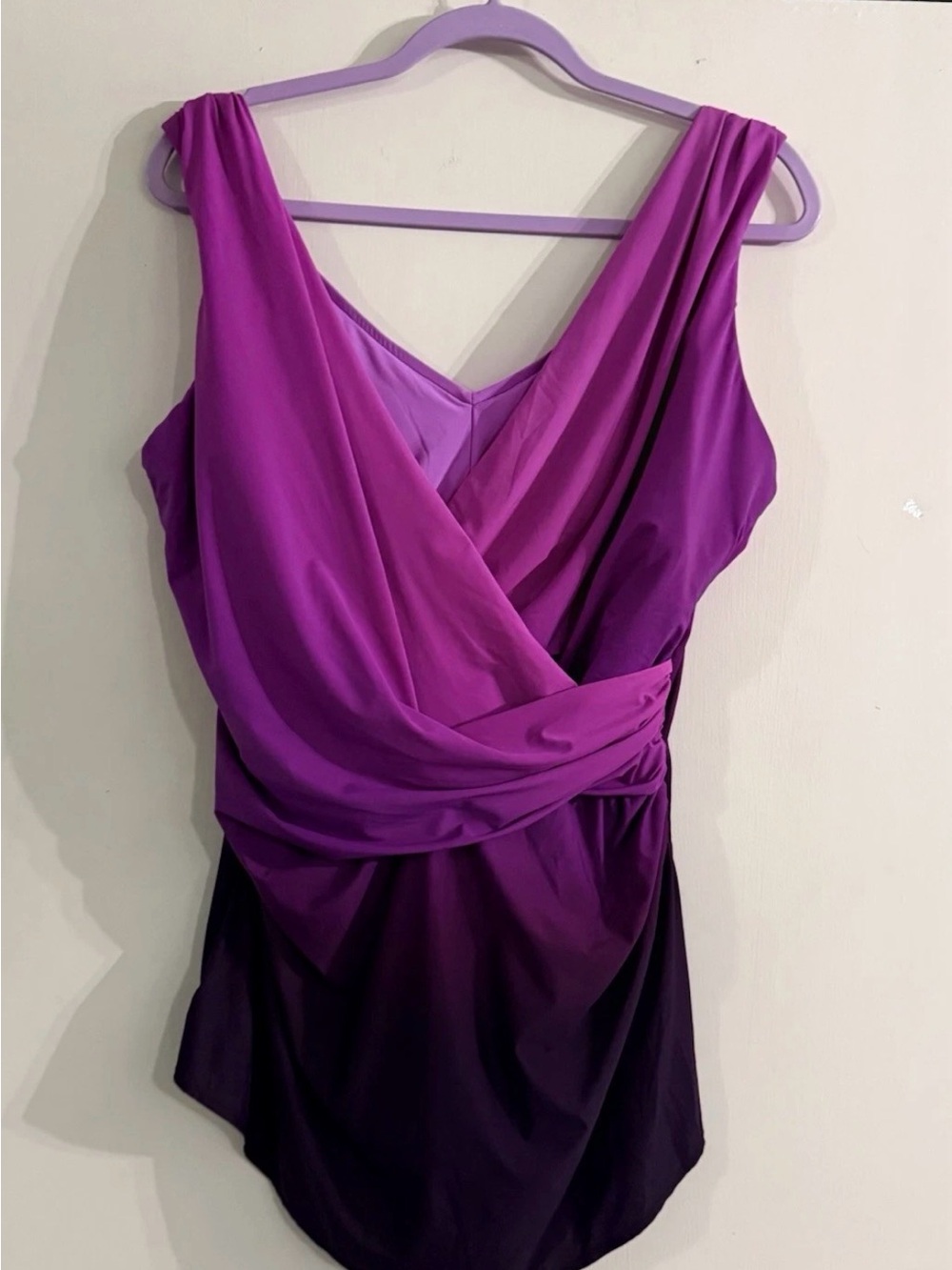 Land’s End Swimsuit * Ladies Ombré Purple Magenta Size 18 * 2X * 18 DDD *